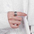 wholesale S925 Sterling Silver Retro Antique Engraved Mantra Pattern Wide Adjustable Ring-0-3