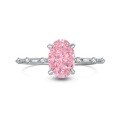wholesale S925 Sterling Silver Borderless Live Streaming Women's Ring, Young Lady Style Light Luxury High-End 8A Ice-Cut Pink Zirconia Silver Ring-0-11