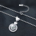 S925 Sterling Silver Moissanite Pendant Heart Necklace-0-1