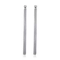 wholesale Metal Material: 925 Sterling Silver Jingxu New Product Long Tassel Earrings Drop Earrings Ins Style Geometric Sphere Earrings for Women Cross-border-Platinum 925 silver
