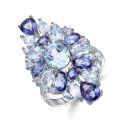 wholesale S925 silver Italian artisan jewelry designer gemstone ring, luxurious and bold with natural topaz-0-4