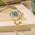 wholesale S925 Gold-Plated Silver with Buccellati, Medieval Style Opal Ring Necklace Earring Set by-0-3