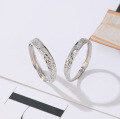 wholesale 999 pure silver couple rings for women, small and unique design with a high-end feel, adjustable solid silver plain band rings for men, a pair of rings to gift your girlfriend-0-28