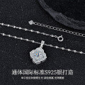 Sterling Silver Moissanite Ins-style Minimalist Pendant Necklace-0-0