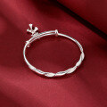 wholesale 999 Sterling Silver Dreamy Filigree Twist Bracelet for Women, Japanese and Korean Style Ins Bow French Bells Silver Bracelet-0-1