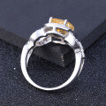 wholesale S925 silver luxurious natural fancy citrine ring with European and American cross-border retro design-0-3