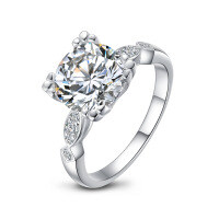 S925 Sterling Silver Square Zircon Ring, Cross-border Supply, Flashy & Minimalist Style-Size S [Clearance Sale with Free Shipping]  US Size 9.5