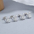 wholesale 925 Sterling Silver Rabbit Zircon Stud Earrings For Women-0-1