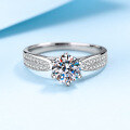 wholesale Pt950 plated S925 silver queen star ring set with D color moissanite for wholesale-0-5