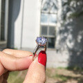 S925 Silver Six-Prong Round Zirconia Wedding Ring, Wholesale-0-1