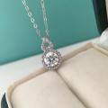 wholesale 925 Silver Moissanite Necklace for Women, Versatile and Trendy, Unique Design, Luxury-inspired Gourd Pendant with High Carbon Diamond, Collarbone Chain-0-0