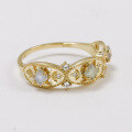 wholesale 14K gold-plated 925 silver Japanese-style new jewelry carved hollow-set labradorite white zircon ring-0-1