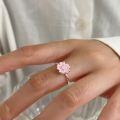 wholesale Metal material Korean version cherry blossom ring women small ins light luxury versatile flower ring new high-end sense-0-3