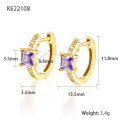 wholesale [925 Sterling Silver] Square-shaped Colored Zircon Ear Studs, Cross-Border Hot Pick, Niche High-End Ear Hoop Jewelry-0-7