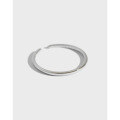 wholesale S925 Sterling Silver JA071 Japanese and Korean Style Ring, Minimalist Smooth Line Plain Open Adjustable Ring for Students-0-0