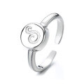 wholesale S925 Sterling Silver Korean Version Ins Minimalist Style Versatile Pattern Geometric Open Adjustable Ring for Women-0-4