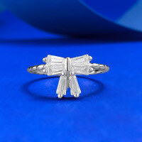 wholesale S925 silver jewelry, daily fashion elegant bow white diamond simple style-R1363 Bow Ring>Size 6