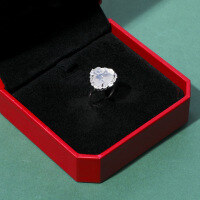 wholesale S925 Sterling Silver Guofeng Natural Ice-Type White Chalcedony Ring for Women, Smiling Buddha, New Chinese Style, Luxurious High-End Sense, National Trend-Icy Chalcedony Buddha Ring/approx. 2.88g>JZ015869