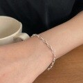 wholesale S925 Sterling Silver Irregular Geometric Bracelet for Women, Small and Niche, Light Luxury, Unique, High-End, Minimalist, INS Style Hand Accessory-0-3