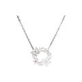 wholesale 925 Sterling Silver Butterfly Floral Wreath Necklace for Women, Light Luxury Niche Design Flower Collarbone Chain with a Sense of High-End Elegance-0-4