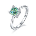 wholesale S925 Sterling Silver Eco-Friendly Moissanite 1 Carat Ring with GRA Certificate, Light Luxury Fashion-0-0