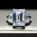 wholesale S925 Silver 8 Carat Emerald Cut 10*14 Simple and Elegant Wedding Ring by Shipei Jewelry New Collection-0-9
