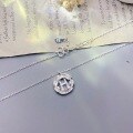wholesale Metal material placed at the beginning: Sterling silver fashion advanced niche design H letter necklace with surrounding diamonds, choker necklace for gifting female best friends-0-1