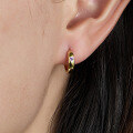 wholesale Metal heart-shaped diamond studded luxury ear clips, trendy and high-end fashion accessories for women-0-3