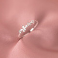 wholesale S925 Silver Korean-style Diamond-encrusted Floral Butterfly Open Ring Simple and Elegant Sweet Jewelry R00540-0-0