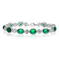 wholesale 925 Silver Mu Jing Jewelry New 6*8 Simulated Emerald Chalcedony Bracelet Daily Classic Live Streaming Best Seller-0-4