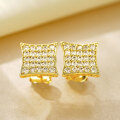 Metal Geometric Square Earrings, Versatile Office Minimalist Personality Accessories, Cross-Border Direct Factory Wholesale-0-1