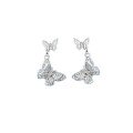 24K Gold-Plated Sterling Silver Hollow Butterfly Earrings for Women-0-3
