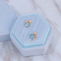 wholesale S925 Sterling Silver Summer New Exquisite Natural Swiss Blue Topaz Elegant Earrings for Women Factory Wholesale-0-3