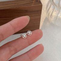 wholesale S925 Sterling Silver Four-Leaf Clover Ear Studs for Women, Ins Light Luxury Fashion Exquisite Earrings, Japanese and Korean New Style-Sterling silver