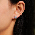 S925 Sterling Silver 1-Carat D Color Moissanite Snowflake Stud Earrings-0-1