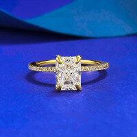 wholesale S925 Silver 6*8mm Rectangular Ice-Cut European and American Cross-Border Daily Fashion Elegance Style for AliExpress-R1409 White Gold Ring Size 7