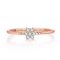 wholesale 18K Gold, Lab-Grown Diamond Lily Flower Rose Gold and Diamond Accent Ring for Cross-Border Trade-0-1
