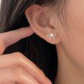 wholesale S925 Sterling Silver Korean Style Bow Earrings for Women, Light Luxury Ins Small Fresh Design Earrings-0-1