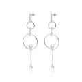 wholesale 925 Sterling Silver Designer High-End Natural Pearl Earrings with Interlocking Design and Freshwater Pearls-0-4