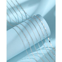 wholesale 925 Sterling Silver Women's Necklace Without Pendant Box, Yuanbao Chain, Snake Bone Chain, Plain Chain, Bare Chain, Thin Collarbone Chain-030 Starry Sky Chain White Gold 40cm L049>925 Silver