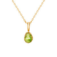 wholesale S925 Silver Plated 14k Gold Green Olive Necklace, Dainty Spring Japanese Retro Style-Green Olive Necklace 925 Silver