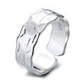 wholesale S925 Sterling Silver Irregular Metallic Texture Open Ring for Women,-0-4