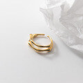 wholesale S925 Sterling Silver Double Ring Hollow-Out Minimalist Two-Layer Bamboo Joint Tail Ring Fashionable Openable Knuckle Ring J9501-0-2