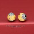 wholesale Sterling silver gold-plated vintage Thai silver Yellow Jambhala Six True Words round bead Mahakala dragon bead DIY bracelet accessories-0-10