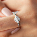 S925 Sterling Silver Light Luxury Cross-Border Moissanite 1 Carat Four-Prong Ring for Women-0-1