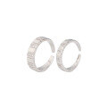 wholesale S925 Sterling Silver Ice Cube Couple Rings Pair, Designer Sugar Cube Rings for Him and Her, Engravable Valentine's Day Gift-0-4
