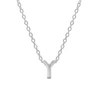 wholesale Metal 925 Silver Plain 26 Letters Pendant Necklace, Ins Luxury Hot-selling Choker-Platinum-Y 925 Silver