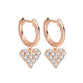 wholesale S925 Sterling Silver Rose Gold Moissanite Heart Earrings, Light Luxury Fashion Elegant Wholesale Pendant Earrings for Women-0-4