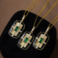 wholesale S925 Sterling Silver Red Elk Full Body Retro Court Style Fashion Pendant Versatile Elegant Necklace for Daily Wear-BX0335-Gold 925 Silver