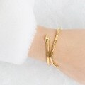 wholesale S925 Gold-Plated Silver Geometric Minimalist Serpent Bangle, Niche Women's Bracelet Wholesale for European and American New Fashion-0-1